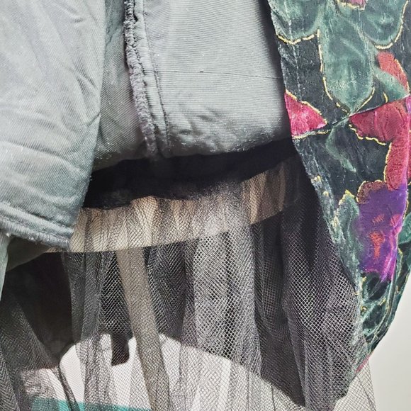 Vtg Steppin Out 1980's Gold Lined Velvet Floral Beaufont Halter Mini Dress Sz 3 - Picture 8 of 8